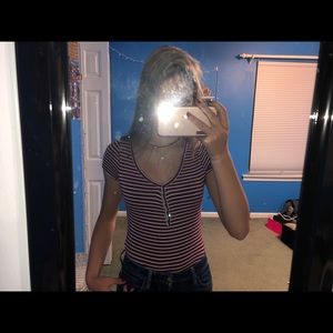 Hollister striped body suit